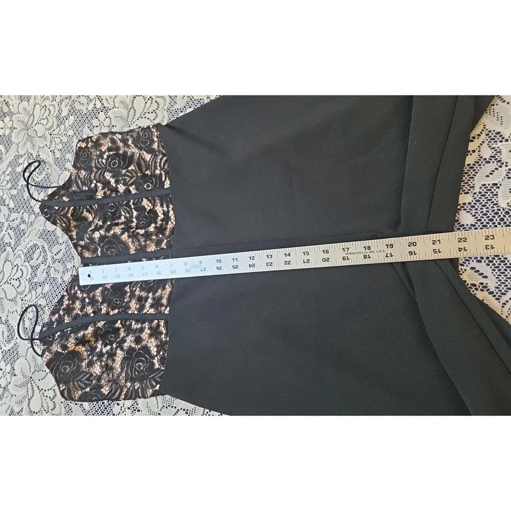 Lace Cami Top Jumpsuit XL Black Straight‎ Leg Back Zip Clubwear Festival NWT